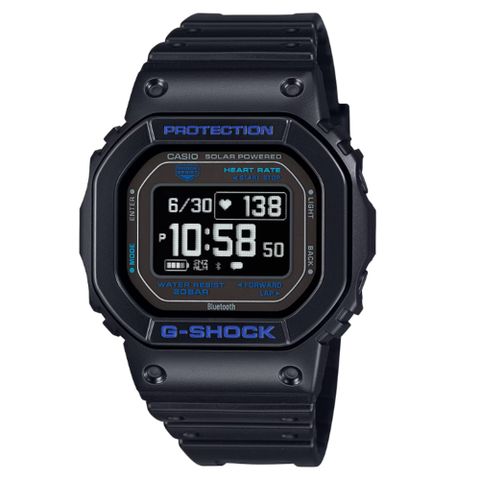 CASIO 卡西歐 G-SHOCK 心率偵測 太陽能電力 黑 經典方型 運動系列 DW-H5600-1A2_44.5mm