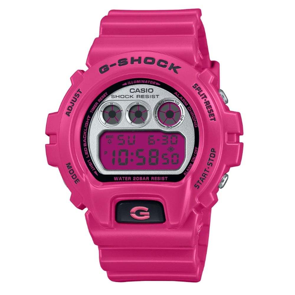 CASIO 卡西歐 G-SHOCK 經典系列 運動電子錶 粉 DW-6900RCS-4_50mm