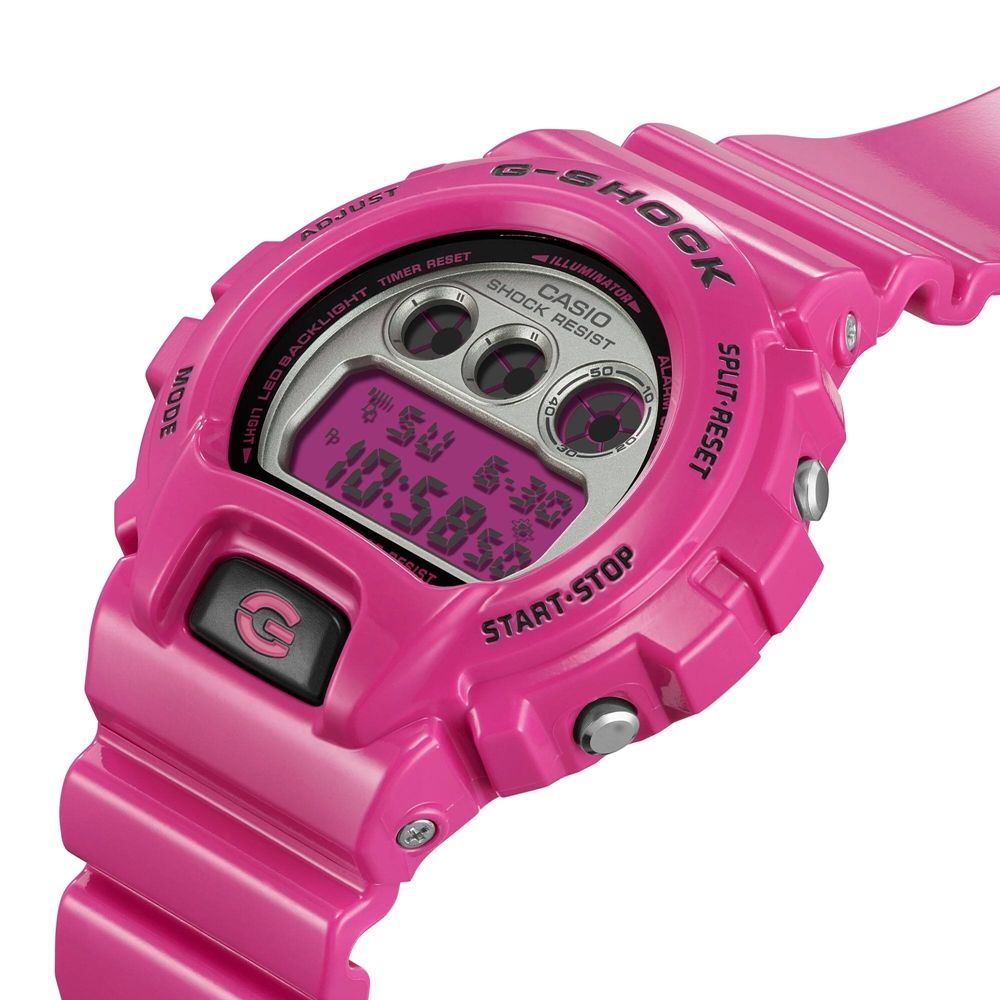 CASIO 卡西歐 G-SHOCK 經典系列 運動電子錶 粉 DW-6900RCS-4_50mm