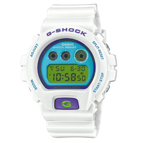 【CASIO 卡西歐】G-SHOCK  經典系列 運動電子錶 白 DW-6900RCS-7_50mm