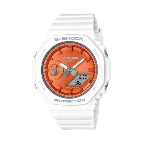 【CASIO G-SHOCK】2023季節系列八角雙顯休閒運動腕錶-活力橘/GMA-S2100WS-7A/台灣總代理公司貨享一年保固