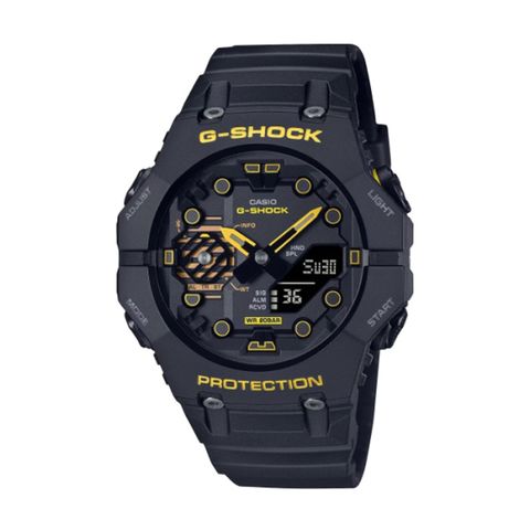 【CASIO G-SHOCK】Caution Yellow系列藍牙雙顯時尚腕錶-黃黑款/GA-B001CY-1A/台灣總代理公司貨享一年保固