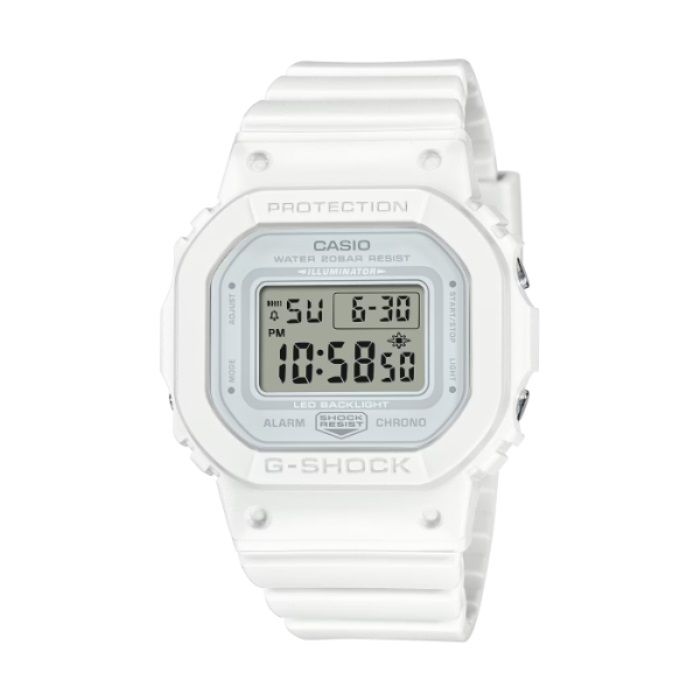  【CASIO G-SHOCK】簡約經典純色系休閒運動腕錶-牛奶白/GMD-S5600BA-7/台灣總代理公司貨享一年保固