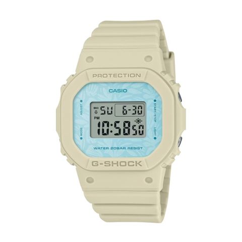 【CASIO G-SHOCK】植物柔和色調方形電子腕錶-米黃色/GMD-S5600NC-9/台灣總代理公司貨享一年保固