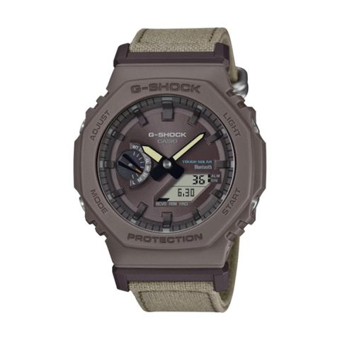 【CASIO G-SHOCK】自然意識太陽能八角雙顯腕錶-卡其棕/GA-B2100CT-5A/台灣總代理公司貨享一年保固