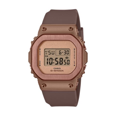 【CASIO G-SHOCK】金屬光澤方形時尚腕錶-巧克棕/GM-S5600UBR-5/台灣總代理公司貨享一年保固