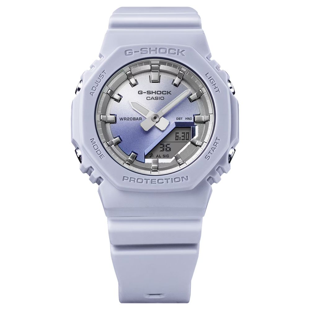 CASIO 卡西歐   G-SHOCK WOMEN 夏季日落精巧 八角形雙顯錶-藍 GMA-P2100SG-2A