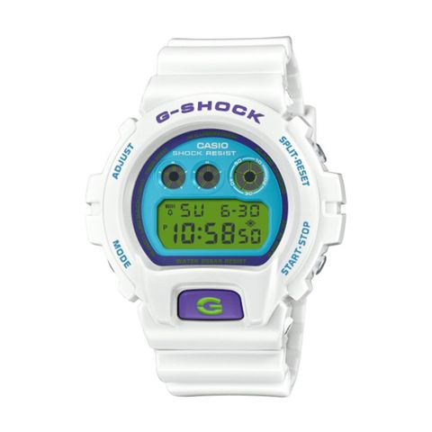 【CASIO G-SHOCK】千禧風夜光圓形休閒電子腕錶-牛奶白/DW-6900RCS-7/台灣總代理公司貨享一年保固