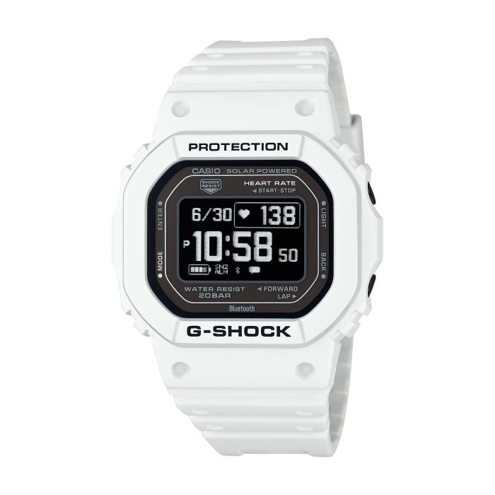  【CASIO G-SHOCK】G-SQUAD系列方形多功能腕錶-純白款/DW-H5600-7/台灣總代理公司貨享一年保固