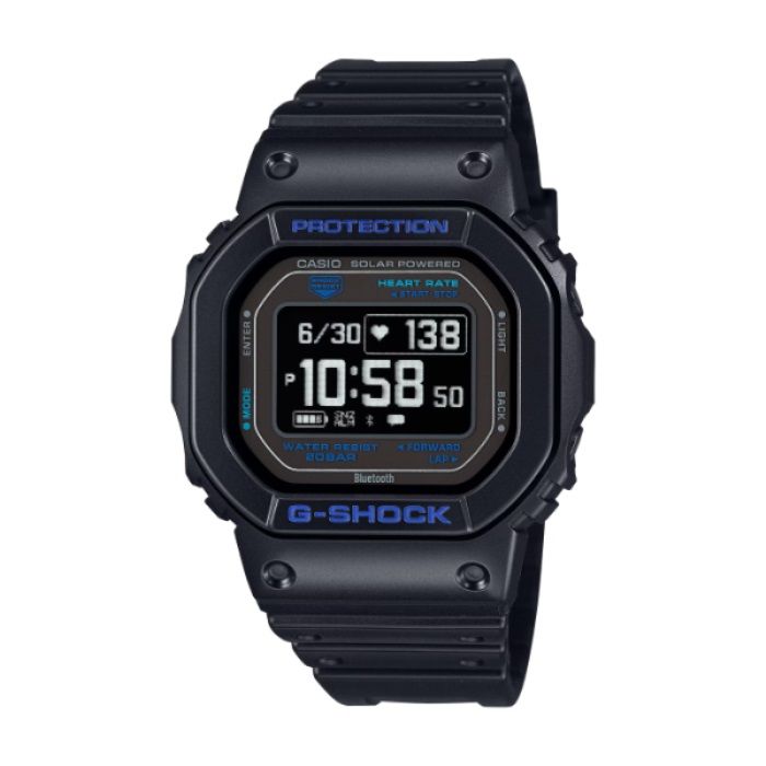  【CASIO G-SHOCK】G-SQUAD系列方形多功能腕錶-黑藍款/DW-H5600-1A2/台灣總代理公司貨享一年保固