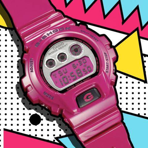 CASIO 卡西歐 G-SHOCK 復古流行大錶徑計時錶/桃/DW-6900RCS-4