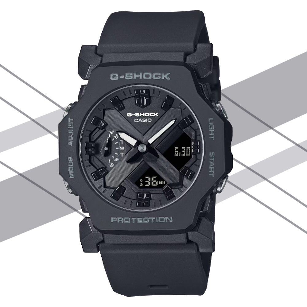 CASIO 卡西歐   G-SHOCK 未來時尚 小巧纖薄雙顯錶-黑色 GA-2300-1A 防水200米