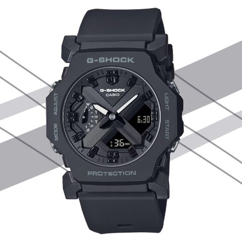 CASIO 卡西歐 G-SHOCK 未來時尚 小巧纖薄雙顯錶-黑色 GA-2300-1A 防水200米