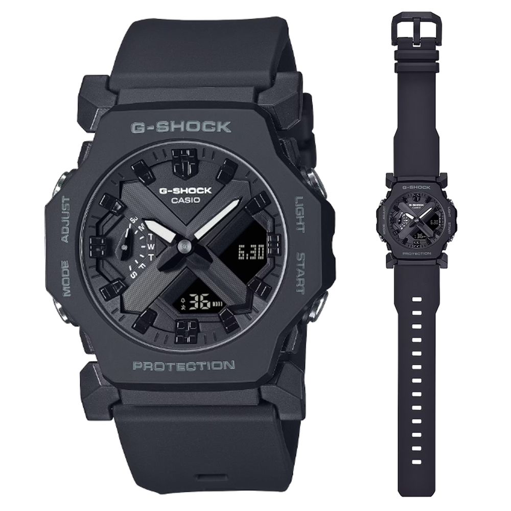 CASIO 卡西歐   G-SHOCK 未來時尚 小巧纖薄雙顯錶-黑色 GA-2300-1A 防水200米