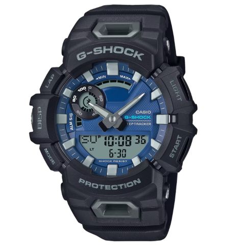 【CASIO 卡西歐】 G-SHOCK 藍牙 夏日藍海 酷黑藍 跑步訓練 計步 運動系列 GBA-900CB-1A_mm