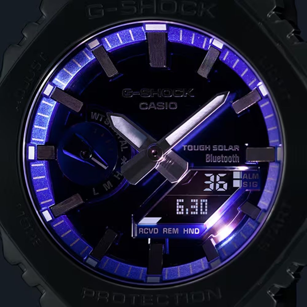 CASIO 卡西歐 G-SHOCK 藍牙 太陽能電力 耀眼湛藍 全金屬 八角形錶殼 GM-B2100AD-2A_44.4mm