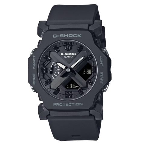 CASIO 卡西歐 G-SHOCK 極簡強悍 輕巧簡約 極酷黑 全新進化 雙顯系列 GA-2300-1A_42.1mm