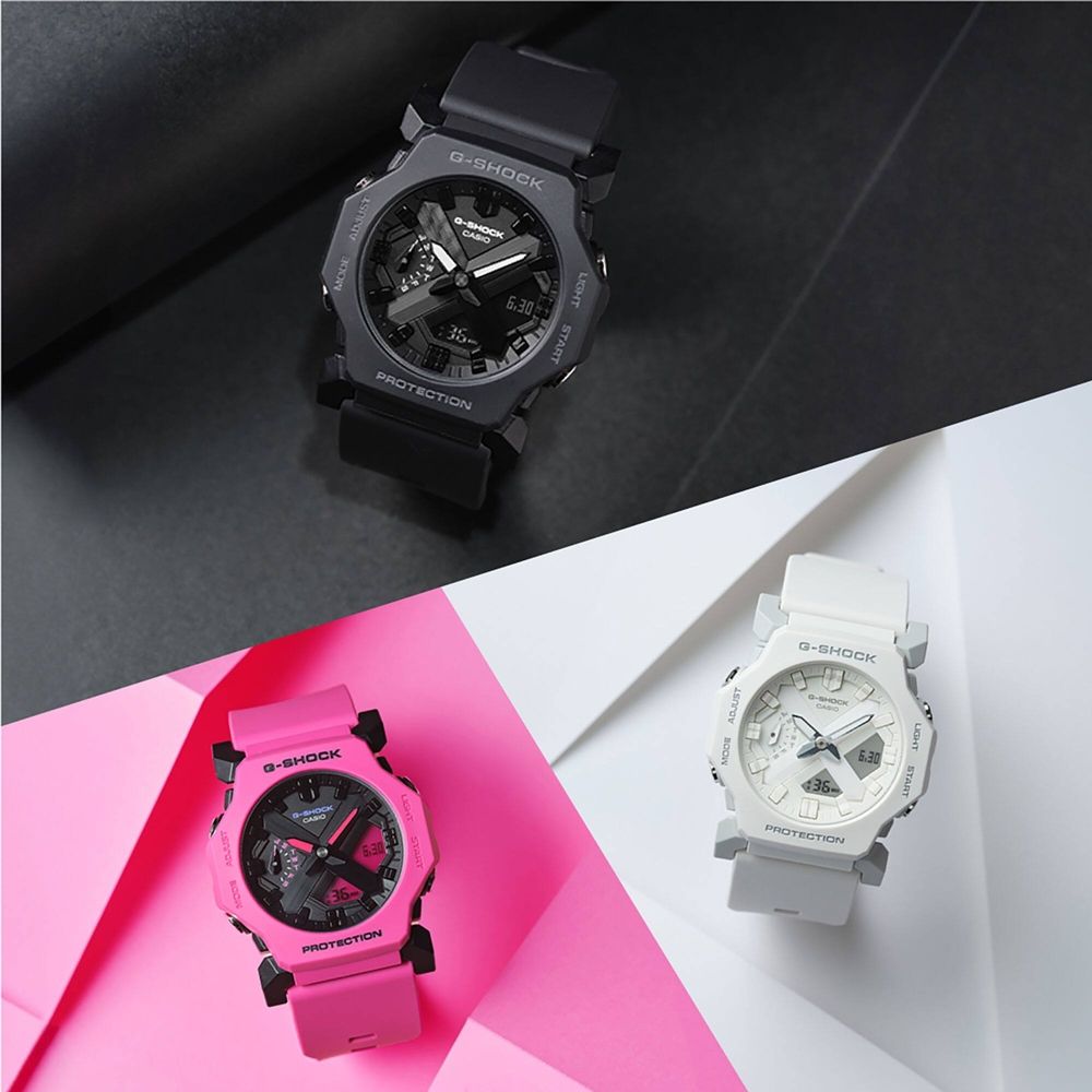 CASIO 卡西歐 G-SHOCK 極簡強悍 輕巧簡約 極亮白 全新進化 雙顯系列 GA-2300-7A_42.1mm