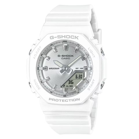 CASIO 卡西歐 G-SHOCK 白色假期 耀眼銀白 八角形錶殼 GMA-P2100VA-7A_40.2mm