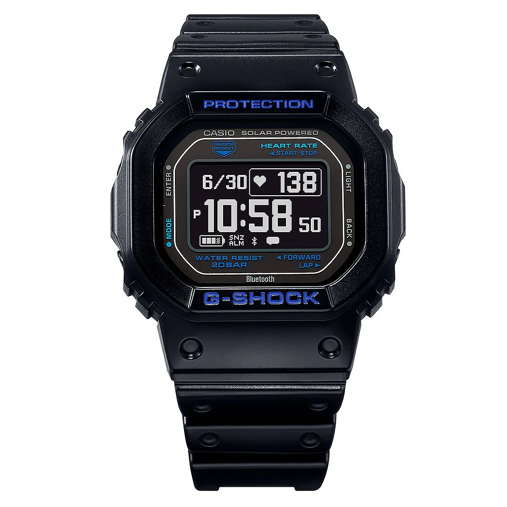 CASIO 卡西歐   G-SHOCK 多功能藍芽太陽能運動電子錶 手錶-黑 DW-H5600-1A2