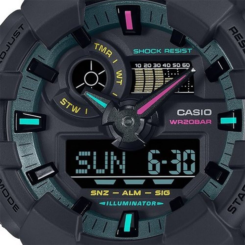 CASIO 卡西歐   G-SHOCK 虛擬世界 霓虹科幻雙顯手錶 GA-700MF-1A