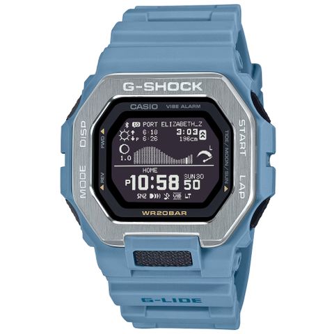 ▶潮汐圖顯示◀CASIO卡西歐 G-SHOCK 藍牙連線 海灘衝浪電子腕錶 母親節 禮物 GBX-100-2A