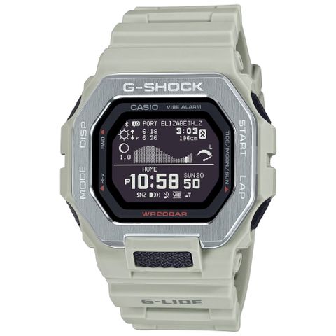 ▶潮汐圖顯示◀CASIO卡西歐 G-SHOCK 藍牙連線 海灘衝浪電子腕錶 母親節 禮物 GBX-100-8