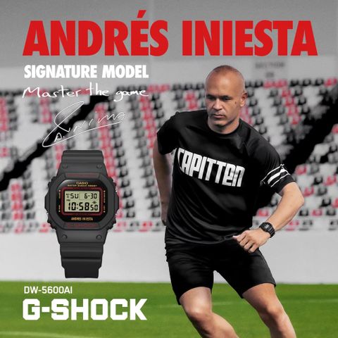 【CASIO 卡西歐】G-SHOCK 世界級職業足球員 Andrés Iniesta 限量簽名款  DW-5600AI-1_42.8mm