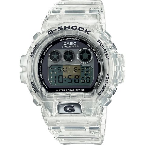 CASIO 卡西歐 G-SHOCK 40周年透明解構系列大錶徑計時錶/DW-6940RX-7