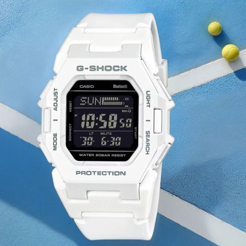 熱銷品牌▼日系手錶CASIO 卡西歐 G-SHOCK 纖薄時尚未來感藍牙運動電子錶 手錶-白 GD-B500-7