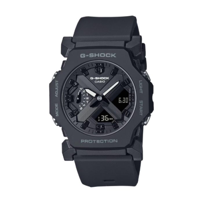  【CASIO G-SHOCK】未來感時尚纖薄雙顯腕錶-霧沙黑/GA-2300-1A/台灣總代理公司貨享一年保固