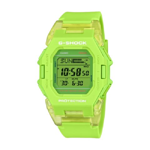 【CASIO G-SHOCK】未來時尚輕巧方形電子腕錶-螢光綠/GD-B500S-3/台灣總代理公司貨享一年保固