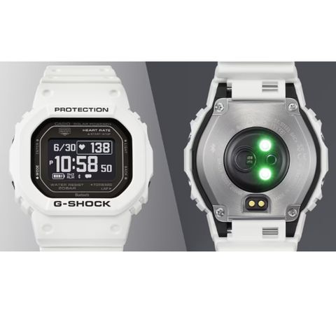 【CASIO 卡西歐】G-SHOCK 心率偵測 太陽能電力 白色 經典方型 運動系列 DW-H5600-7_44.5mm