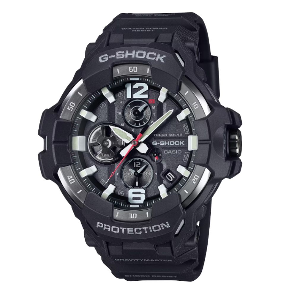 CASIO 卡西歐 G-SHOCK 藍牙 飛行錶 碳纖維防護 經典黑 GR-B300-1A_54.7mm