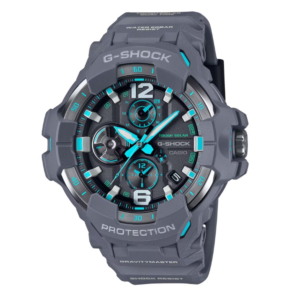 CASIO 卡西歐 G-SHOCK 藍牙 飛行錶 碳纖維防護 灰藍 GR-B300-8A2_54.7mm