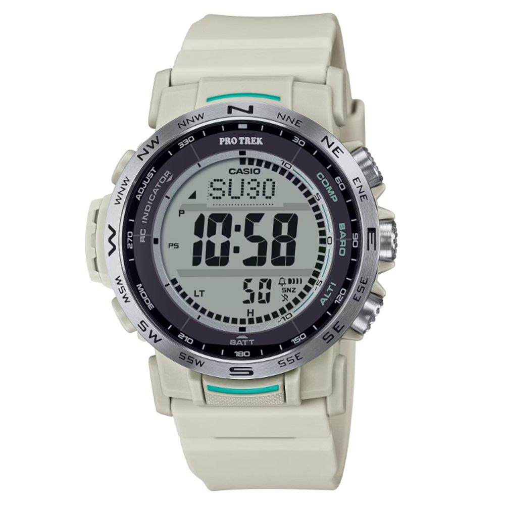 CASIO 卡西歐 PRO TREK 電波 太陽能電力 三重感應器 戶外探險 PRW-35-7_44.6mm