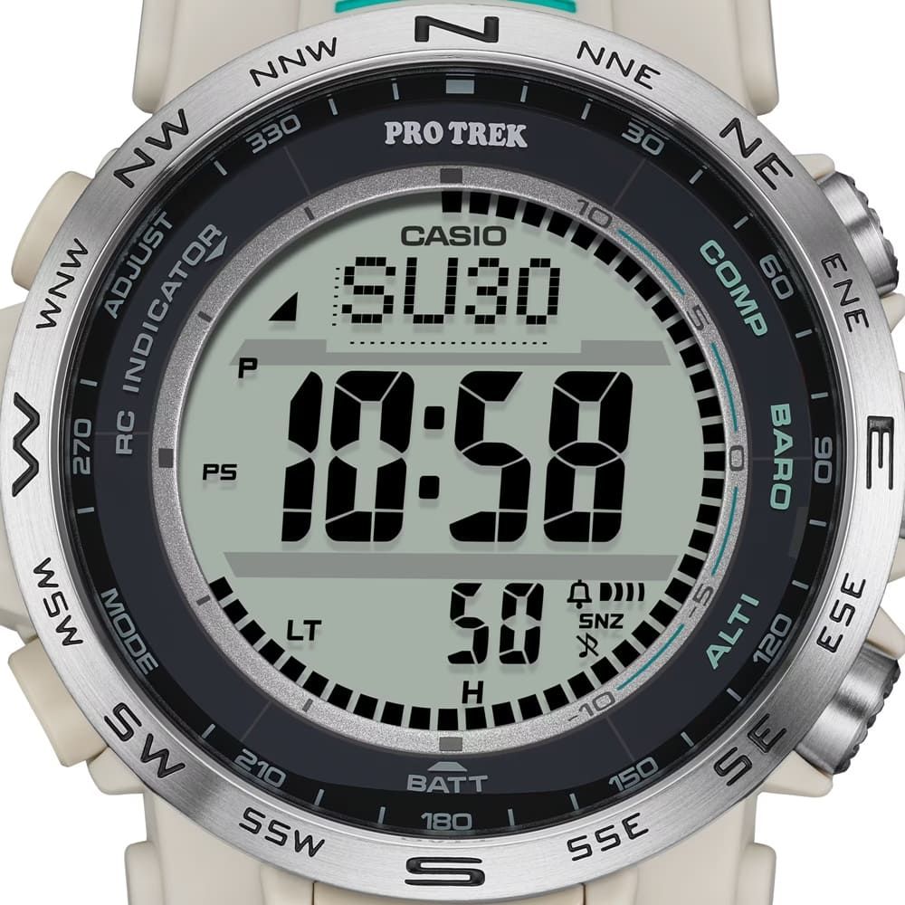 CASIO 卡西歐 PRO TREK 電波 太陽能電力 三重感應器 戶外探險 PRW-35-7_44.6mm