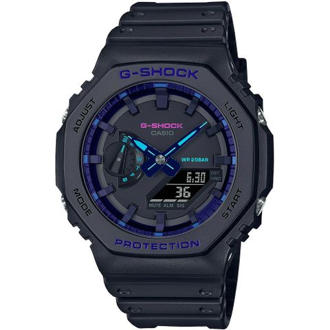 送降溫冰涼貼，送完為止CASIO G-SHOCK 虛擬藍境系列八角造型計時錶/GA-2100VB-1A