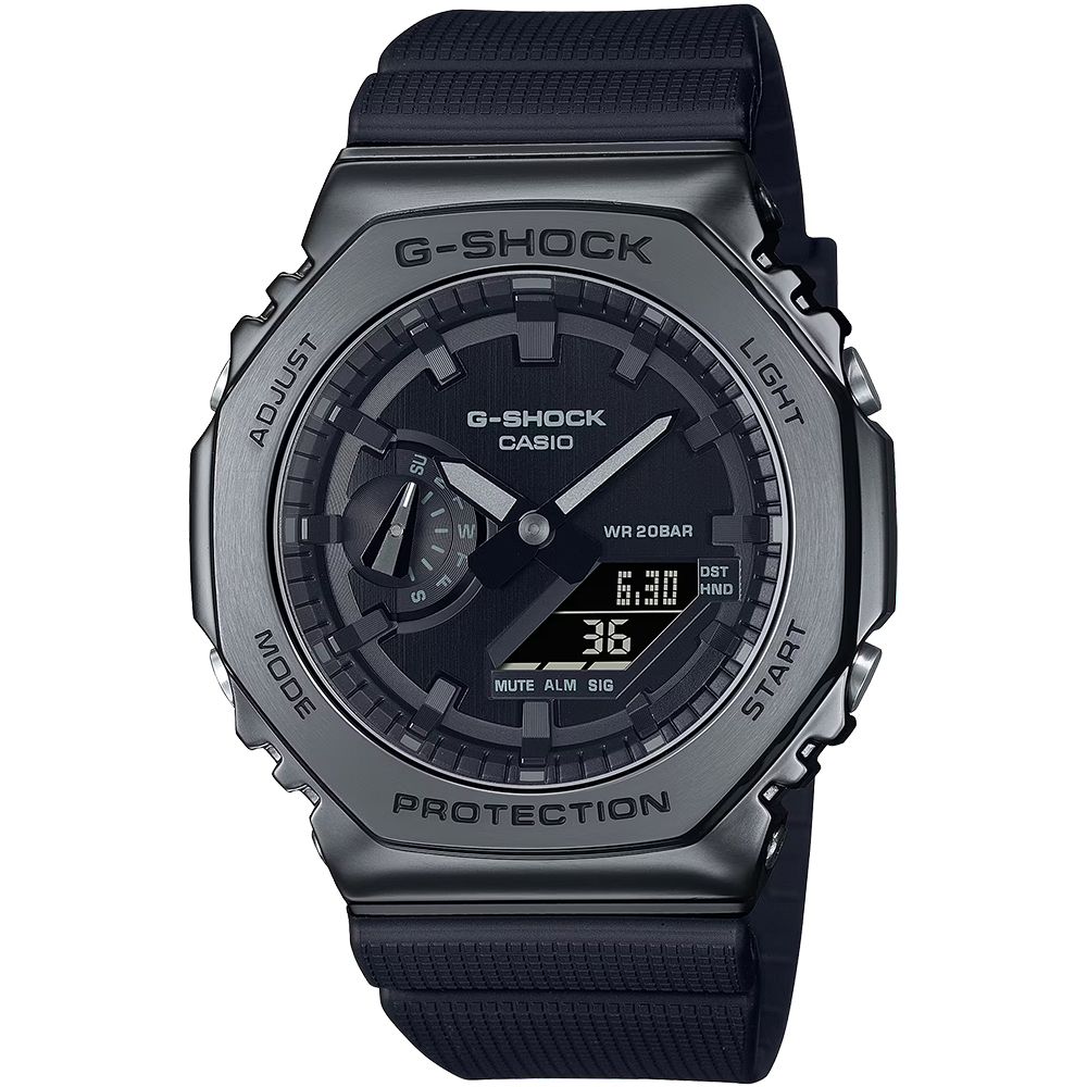 CASIO 卡西歐 G-SHOCK 金屬時尚八角造型計時錶/黑/GM-2100BB-1A