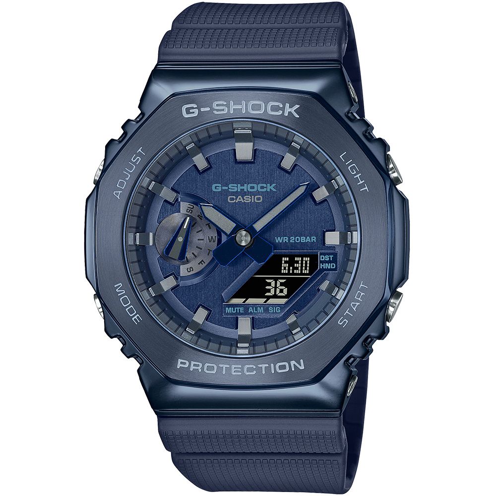 CASIO 卡西歐 G-SHOCK 金屬時尚八角造型計時錶/藍/GM-2100N-2A