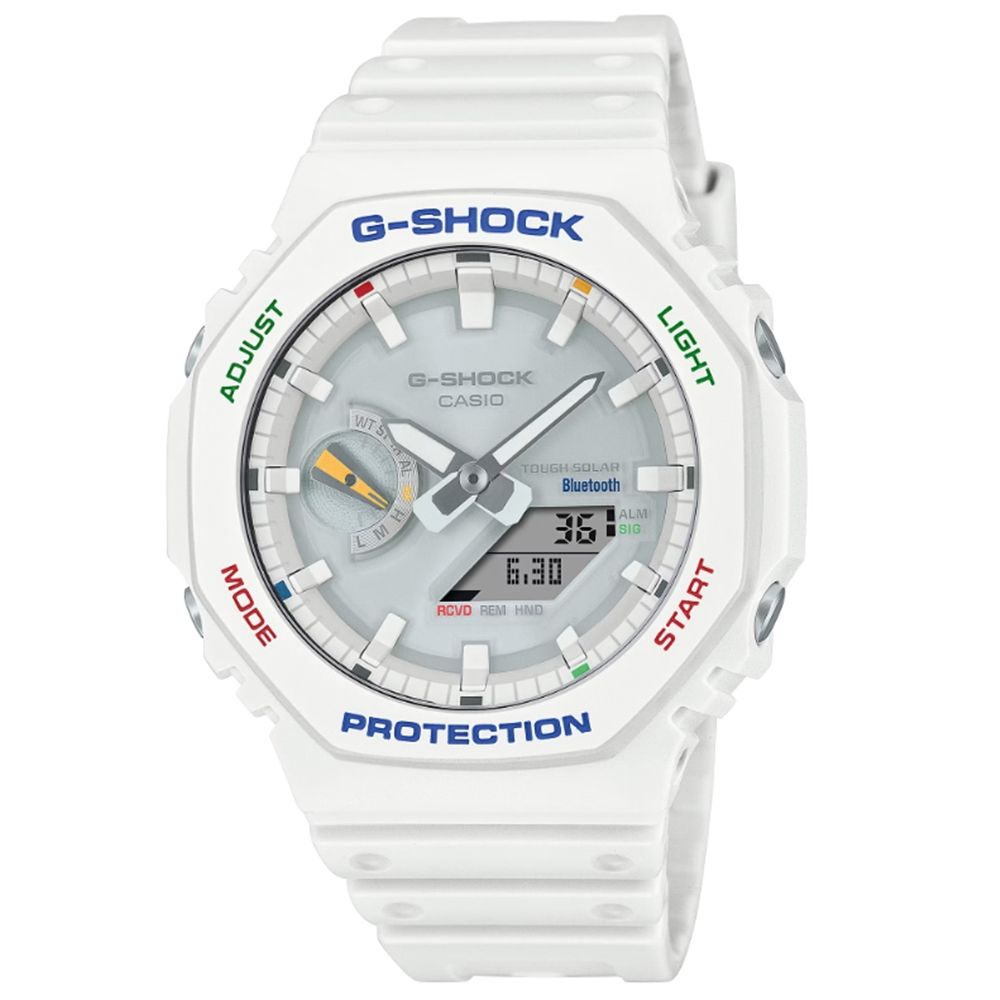 CASIO 卡西歐 G-SHOCK 藍牙太陽能電力 白 GA-B2100FC-7A_45.4mm