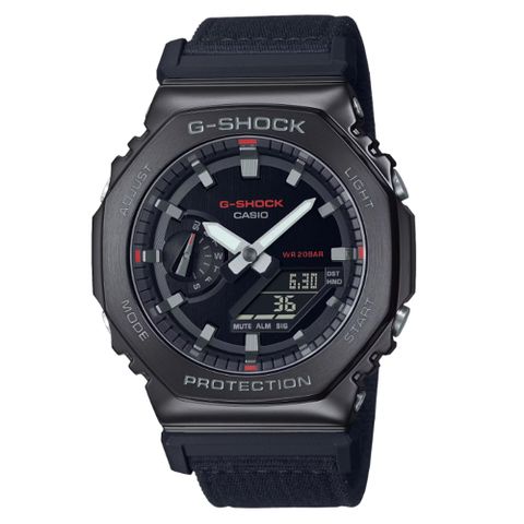 CASIO 卡西歐 G-SHOCK 金屬錶殼 雙顯手錶-黑 GM-2100CB-1A_44.4mm