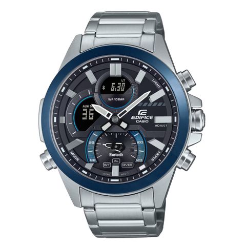 CASIO 卡西歐 EDIFICE 藍牙 排程計時器 賽車運動 經典藍 ECB-30DB-1A_48.7mm