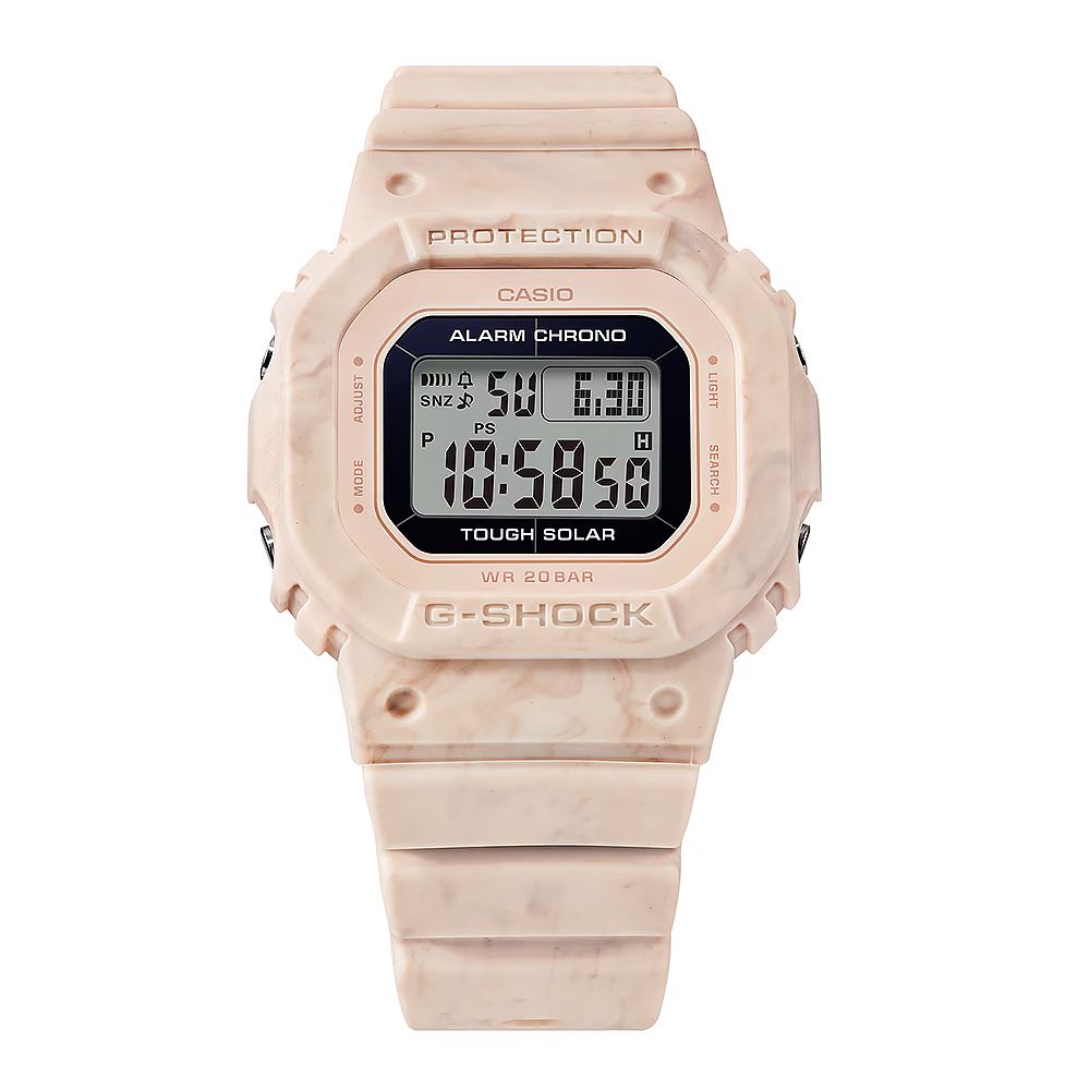 CASIO 卡西歐   G-SHOCK 大理石紋 太陽能方形女錶 GMS-S5600RT-4