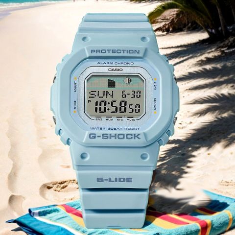 CASIO 卡西歐 G-SHOCK 衝浪運動方形女錶 GLX-S5600-2