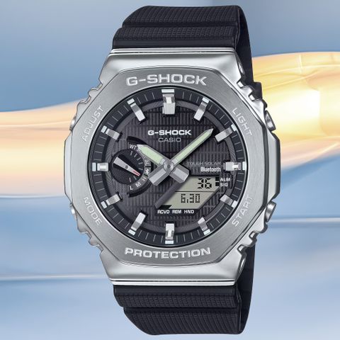 CASIO 卡西歐 G-SHOCK 太陽能x藍牙連線 金屬外殼 時尚雙顯腕錶 禮物推薦 送禮首選 GBM-2100-1A