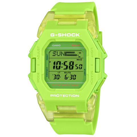 CASIO 卡西歐 G-SHOCK 藍牙 簡約輕巧型 數位電子錶款 螢光綠 GD-B500S-3_41.5mm