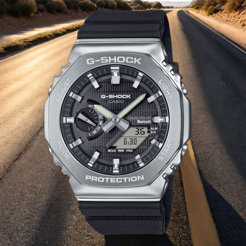 CASIO 卡西歐 G-SHOCK 八角太陽能藍芽手錶(GBM-2100-1A)