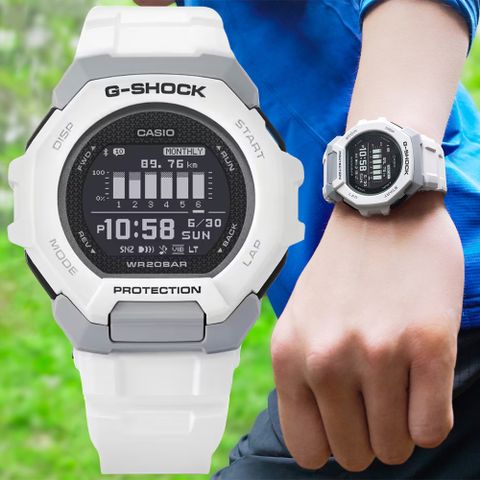 CASIO卡西歐 G-SHOCK 藍牙連線 輕巧運動電子腕錶 GBD-300-7