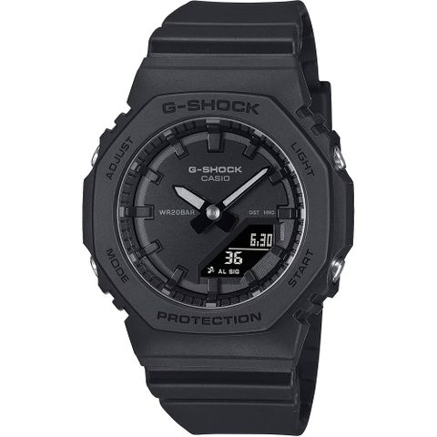 CASIO 卡西歐 G-SHOCK 單色美學八角手錶 中性錶 女錶(GMA-P2100BB-1A)
